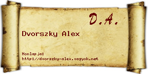 Dvorszky Alex névjegykártya