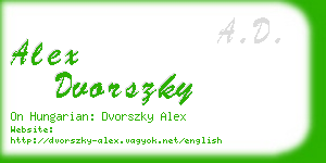 alex dvorszky business card